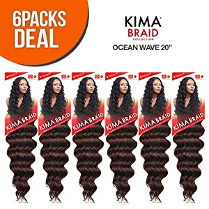 Harlem125 Synthetic Hair Braids Kima Braid Ocean Wave 20 (6-Pack, 1) by Harlem 125