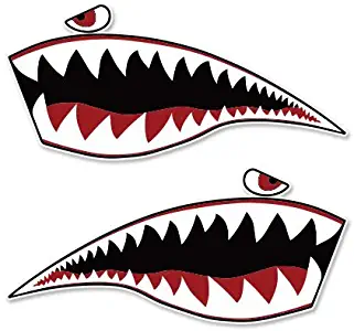 AK Wall Art Warhawk Shark Tiger Vinyl Sticker - Select Size