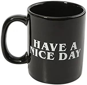 Vansaile B00U8B8I3M Nice Day Mug Middle Finger Funny Coffee Milk Juice or Tea Cups, Ceramic, Black