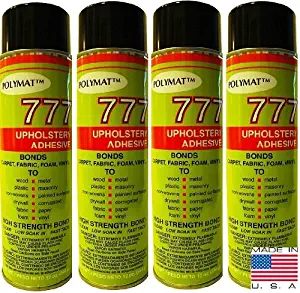 4 Cans of Polymat 777 Foam Speaker Box Carpet Car Auto Liner and Fabric Spray Glue Adhesive