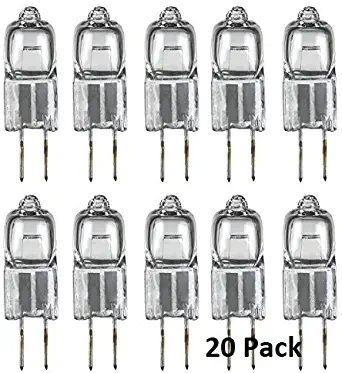 Classic Light Bulb - JC 10 Watt Halogen G4 Bi Pin Lamp (12V) Low Voltage (20 Pack) (10 Watt)