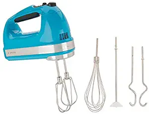 KitchenAid KHM926QCL 9-Speed Digital Hand Mixer with Turbo Beater II Accessories and Pro Whisk - Crystal Blue