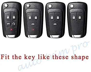 Bestlovey.trim Cover Fold Key Fob Case Bag Shell Cover Fit For Chevrolet Aveo Sonic Malibu Trax Cruze Impala Camaro Cavalier Accessory 2/3/4 buttons