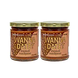 Wanna Date? Original Date Spread, Vegan, Paleo Friendly, Gluten-Free, Dairy-Free, Non-GMO, No Added Sugar, No Cane Sugar, Whole30 compliant, Healthy Sugar Substitute, Sugar Free Alternative (2 Jars)