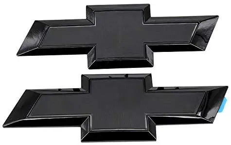 Guzetop Front & Tailgate Bowtie Emblem for 2016-2018 Chevy GM Silverado 1500 (Black)