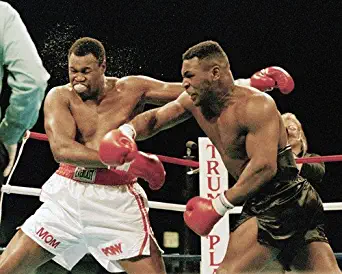 Mike Tyson Larry Holmes throwing punch boxing legends 16x20 Poster