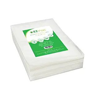 100 Quart Sized (8" x 11") Vacuum Food Storage Bags-Pre-Cut Clear Storage Bags For Vacuum Sealer Machines-Plastic Freezer Containers for Sous Vide Container Clear Bags-Vacuum Seal Bags-Sous Vide Bags by EZVac