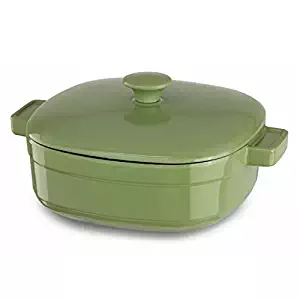 KitchenAid KCLI40CRKI Streamline Cast Iron 4-Quart Casserole Cookware - Kiwi