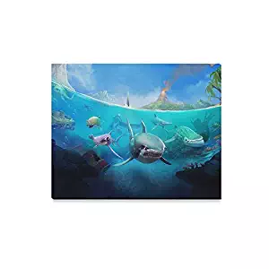 JIUCHUAN Wall Art Painting Hungry Shark World X iOS Android Shark Prints On Canvas The Picture Landscape Pictures Oil for Home Modern Decoration Print Decor for Living Room