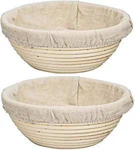Round Bread Banneton Proofing Basket With Linen Cloth Liner For Home Bakers (Color : 8 inch)