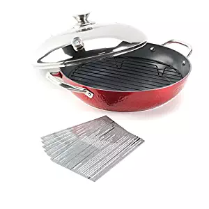 Simply Ming Elite Hammered Ceramic Nonstick Stovetop Oven - Ruby Red