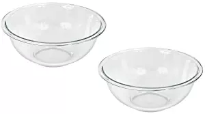 Pyrex SYNCHKG053132 Prepware 2-1/2-Quart Rimmed Mixing Bowl, Clear (Pack of 2), 2-1/2 Quart