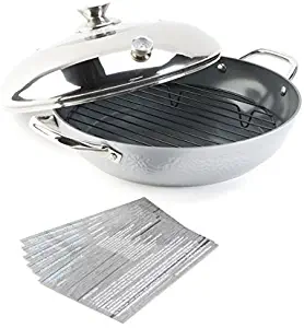 Simply Ming Elite Hammered Ceramic Nonstick Stovetop Oven - Platinum Silver