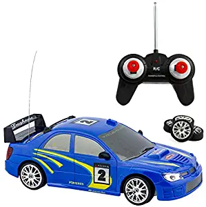 Liberty Imports Super Fast Drift Blue Star R/C Sports Car Remote Control Drifting Race Car 1:24 + Headlights, Backlights, Side Lights + 2 Sets of Tires