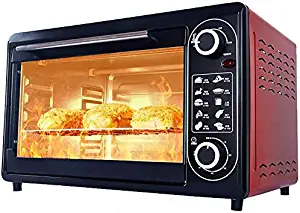 LBSX 48L Mini Oven Temperature Adjustment 100-250 ℃ and 60 Minutes Timer Five-layer Baking Position Household Baking Multi-function Electric Oven Desktop Tempered Glass Door with Accessories 2200W