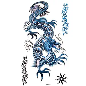 GGSELL King Horse Blue dragon temporary tattoos waterproof cool and fashion