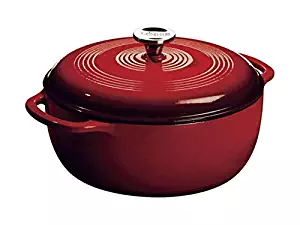 Lodge 6 Quart Enameled Cast Iron Dutch Oven. Classic Red Enamel Dutch Oven (Island Spice Red)