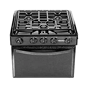 Suburban 3215A 22" RV Gas Range with Black Textured Steel Door