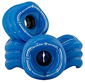 Shark Wheel Sidewinder 70mm 78A All-Terrain Skateboard/Longboard Wheels, Blue