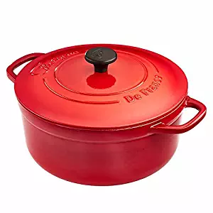 Fontignac 5.5qt Cast Iron Dutch Oven, Cherry