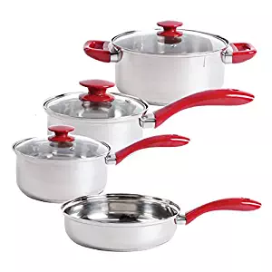 Sunbeam 7-Piece Crawford Stainless Steel Cookware Set, Silver